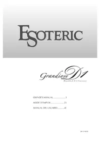Notice Esoteric GRANDIOSO D1 Convertidor digital a analógico