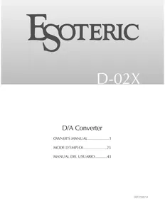 Notice Esoteric D02X Convertidor digital a analógico