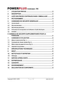 Notice PowerPlus POWE40051 Ponceuse