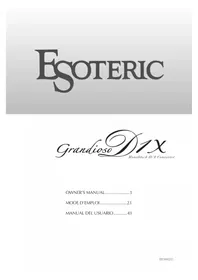 Notice Esoteric GRANDIOSO D1X Convertidor digital a analógico