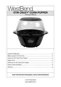 WestBend Stir Crazy 82707 - Popcorn machine