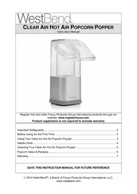 WestBend Clear Air 89013 - Popcorn machine