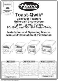 Notice Hatco TOASTQWIK TQ800BA Grille pain