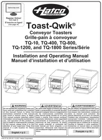 Notice Hatco TOASTQWIK TQ1800HBA Grille pain