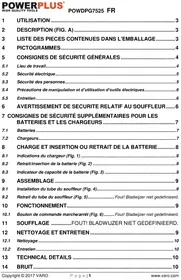 Notice PowerPlus POWDPG7525 Souffleur
