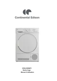 Notice CONTINENTAL EDISON CESLCE8WP1 Sèche-linge