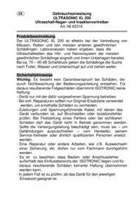 Notice Isotronic 62316 Lutte antiparasitaire