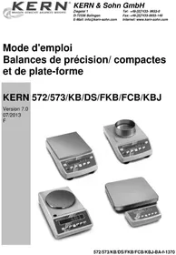 Notice Kern 57233 Balances de cuisine