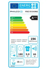 Notice Philco PDCI 9 D KING Sèche-linge
