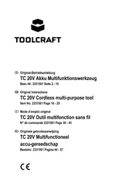 Notice Toolcraft MW623 Schuurmachine