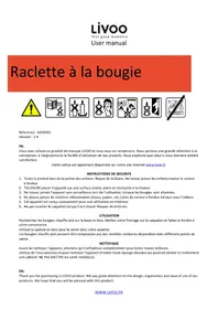 Notice LIVOO MEN395 Appareil à raclette