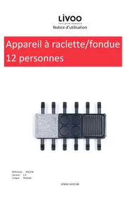 Notice LIVOO DOC234 Appareil à raclette