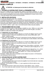 Notice Kreator KRT692012 Coffre-fort