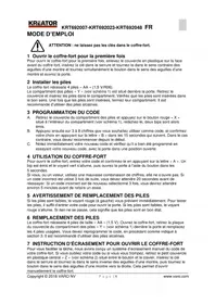 Notice Kreator KRT692023 Coffre-fort