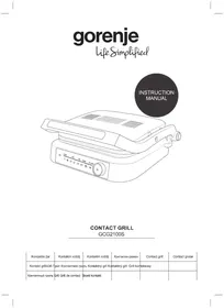 Notice GORENJE GCG2100S Płyta do grilla