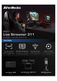 Notice AVERMEDIA LIVE STREAMER GC311 Caméra