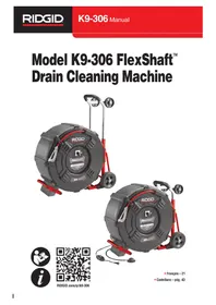 Notice RIDGID FLEXSHAFT K9306 Máquina de limpieza de tuberías