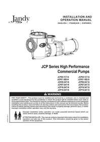 Notice Jandy JCP051CTN Pompe