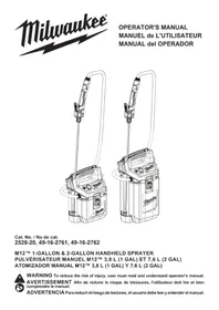 Notice MILWAUKEE M12 252821G2 Manual sprayer