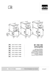 Notice GYS AUTO E1 Aparat de sudură