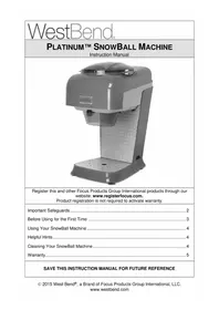 Platinum Snow Ball Machine 65042 WestBend