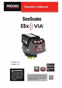 Notice RIDGID SEESNAKE CSX VIA Video camera