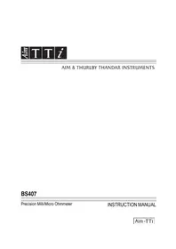 Notice Aim TTi BS407 équipements de mesure