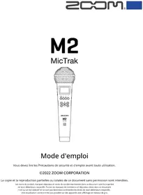 Notice ZOOM M2 MICTRAK Enregistreur de voix