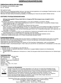 Notice IVT DR2000 Contrôleur