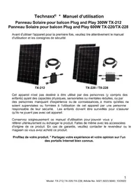 Notice TECHNAXX TX220 Panneau solaire