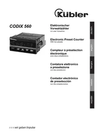Notice Kübler CODIX 560 équipements de mesure