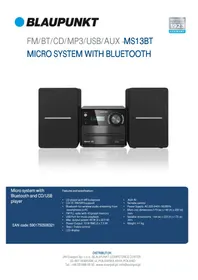 Notice BLAUPUNKT MS13BT Système hifi
