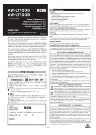Notice KORG AWLT100B Instrument de musique