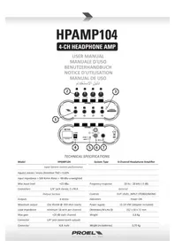 Notice Proel HPAMP104 Amplificateur pour casque