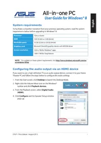 Notice ASUS ET2210EUTS Tout-en-un