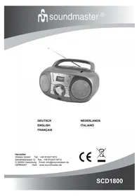 Notice Soundmaster SCD1800 Cd-spieler/rekorder