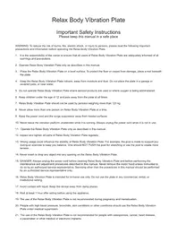 Notice ORANGE RELAX BODY Plaque vibrante