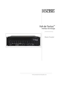 Notice CREST AUDIO TACTUS .FOH Mixeur plongeant