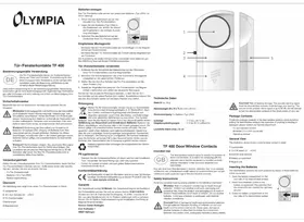 Notice Olymp TF 400 Système d'alarme
