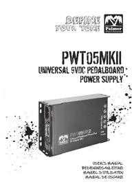 Notice Palmer PWT05MK2 Alimentation électrique