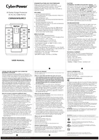 Notice CyberPower CSP600WSURC2 Parafoudre électrique