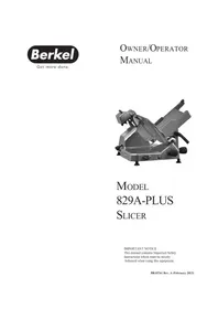 Notice Berkel 829APLUS Trancheuse