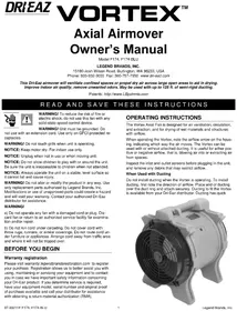 Notice Dri Eaz VORTEX Chauffage