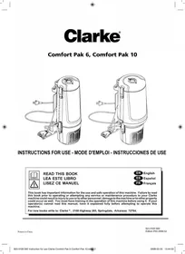 Notice Clarke COMFORT PAK 6 Aspiradora