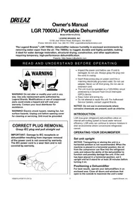 Notice Dri Eaz LGR 7000XLI Purificateur d'air