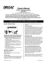 Notice Dri Eaz HEPA 1200 Purificateur d'air