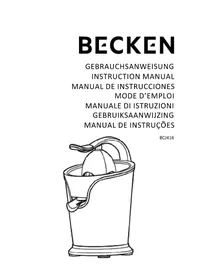 Notice Becken BCJ416 Extracteur de jus