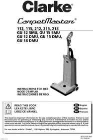 Notice Clarke CARPETMASTER 212 Aspiradora