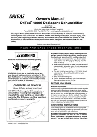 Notice Dri Eaz DRITECH 4000I Purificateur d'air