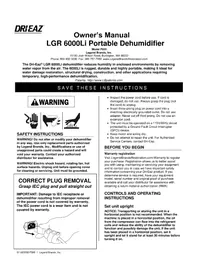 Notice Dri Eaz LGR 6000LI Purificateur d'air